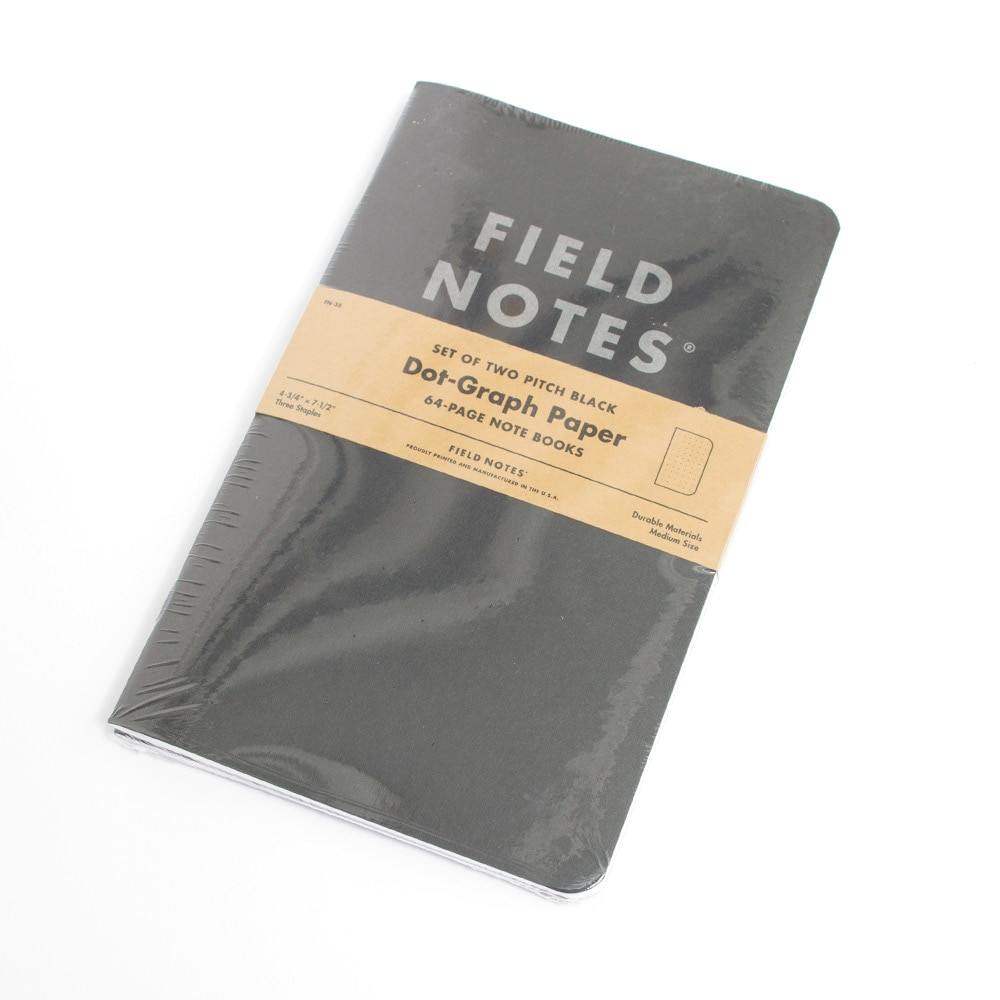 Field Notes, Pitch Black, Dot Graph, 2 Pack